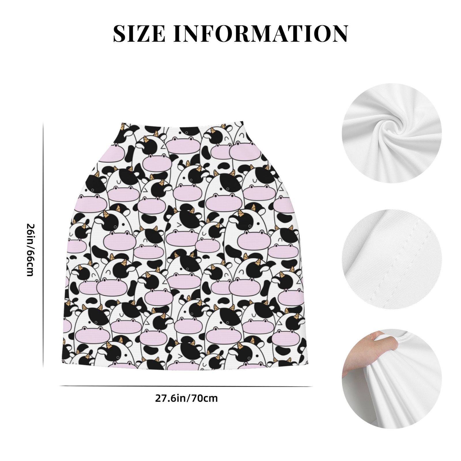 Fotbe Cute Animal with Cow Pattern Car Seat Covers for Babies, Nursing Breastfeeding Cover Infant Carseat Canopy, Soft Stretchy Carrier Cover