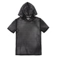 thumbnail image 4 of Lefu Mens See Through Mesh Fishnet Hooded T-shirt Sexy Perspective Fitted Muscle Tops, 4 of 9