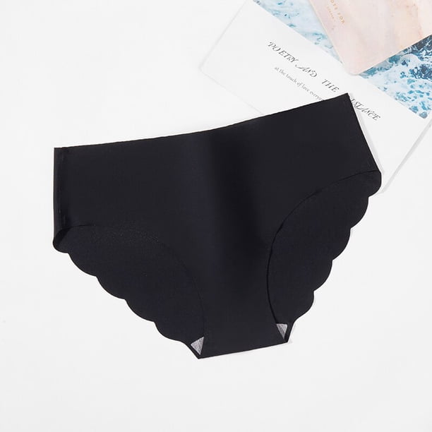 TrowBridge bragas de borde ondulado para mujer, ropa interior sin costuras, lencería transpirable, calzoncillos cómodos, bragas de satén sedoso, gran oferta