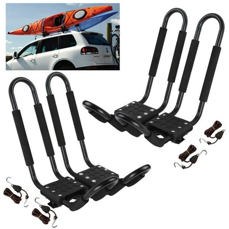 Car Rack & Carriers Universal 2 Pairs J- Shape Kayak Rack HD Kayak Carrier, Cary Canoe Boat. Surf Ski Roof Top Mounted on Car SUV (Best Value Surf Boat)