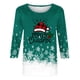 thumbnail image 4 of Fiudx Camisas de Mujer Camiseta con Estampado Navideño a La Moda para Mujer, Blusa con Mangas 3/4, Tops Informales con Cuello Redondo, 4 of 5
