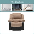 thumbnail image 2 of Nathaniel Home Manual Single Recliner Chair, PU Leather Upholstered Couch Sofa, Tufted Reclining Sofa, Plush Scoop Theater Seating, Lounge Chair for Living Room, Beige, 2 of 7