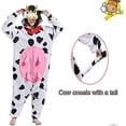 thumbnail image 4 of Adult Unisex Animal Cow Onesie Pajamas, Cosplay Halloween Christmas Carnival Costume, Novelty Nightwear Pyjamas, 4 of 5