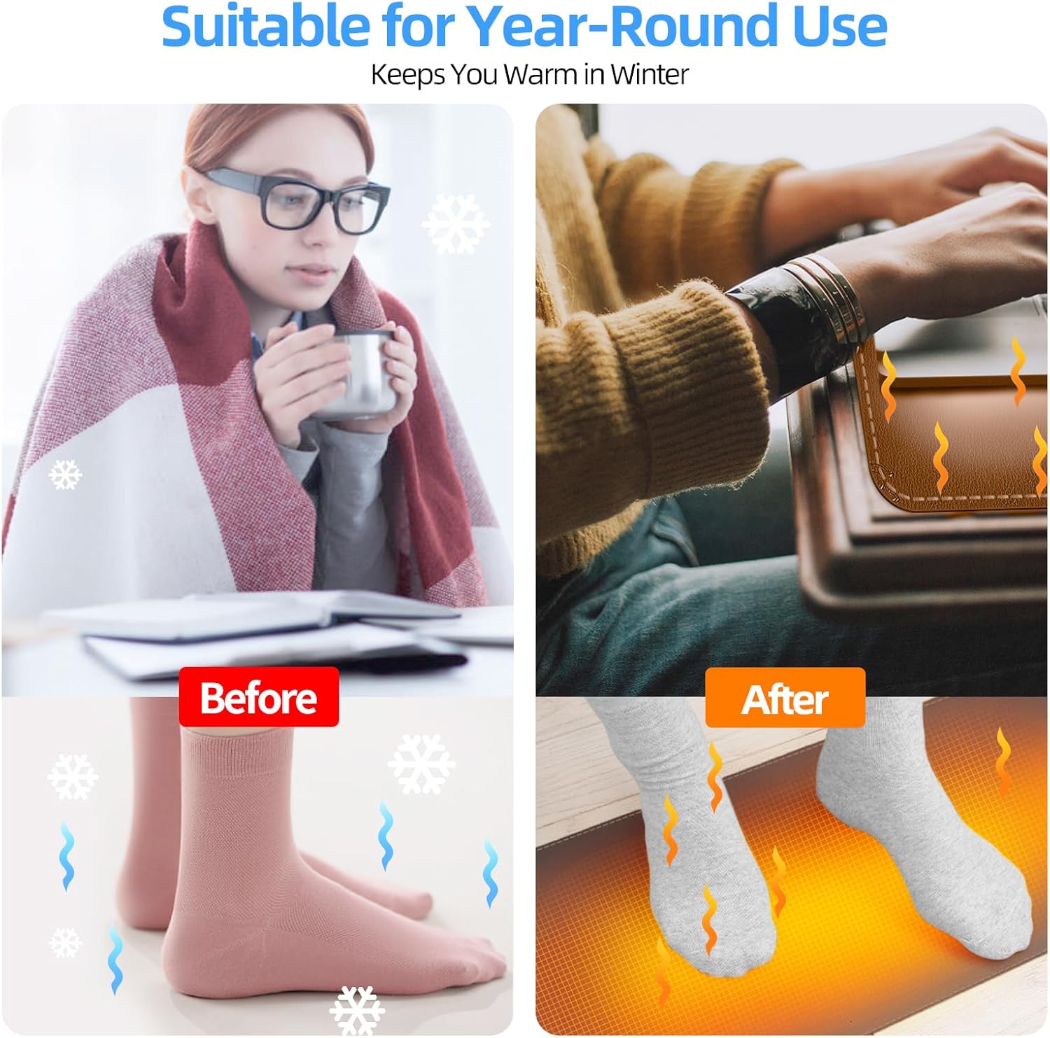 Heated Desk Pad Mouse Pad - Heated Desk Mat - Warm Desk Pad - 3 Levels Heating & 4 Hours Auto Shut-Off, PU Leather Mouse Pad - 31.5 x 13 inch (Brown)