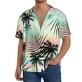 thumbnail image 3 of Disketp Men's Hawaiian Tropical Summer Palm Print Shirts Button Down Holiday Beach Shirts-4X-Large, 3 of 7