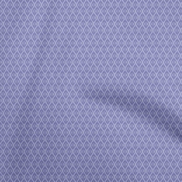 oneOone Polyester Lycra Blue Fabric Asian Ornamental Tile Sewing Craft Projects Fabric Prints By Yard 56 Inch Wide