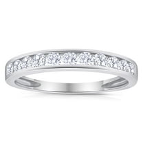 1/2 Carat TW Women's Diamond Channel Wedding Band in 10k White Gold (G-H Color, I1-I2 Clarity)