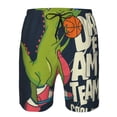 thumbnail image 4 of Kdxio Dinosaur Basketball Player Pattern Mens Casual Shorts - Drawstring Summer Beach Sports Shorts for Men, 4 of 9