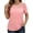 Coral, variant on Women Plus Size Blouses Dressy Lace Crew Neck Tops Casual Short Sleeve Summer Shirts