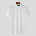 thumbnail image 3 of INCERUN Men's Short Sleeve Turtle Neck Solid Color Shirts Summer Bottoming Tee Tops, 3 of 6