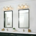 thumbnail image 5 of 17” Crystal Bathroom Vanity Light  3-Light Golden Wall Sconce  Clear Glass Shade  Wall Mount Lighting for Bathroom  Powder Room  Mirror, 5 of 6