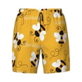 thumbnail image 4 of Lsque Mens Swim Trunks Cute Bee Butterfly Yelllow Pattern - Bathing Suit Compression Liner - Beach Swim Shorts Swimwear - (S-3XL) - Stretch Quick Dry -Large, 4 of 9