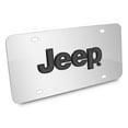 thumbnail image 2 of iPick Image for Jeep 3D Dark Gray Logo on Mirror Chrome Stainless Steel License Plate, Official Licensed, 2 of 5