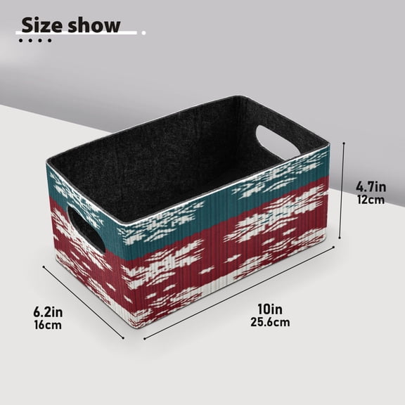 BZSMCE Shelf Baskets Snowflake Pattern on Sweater Pattern Storage Cube Bins 10.1*6.3*4.7in Set of 2