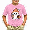 thumbnail image 2 of xaweyi Girls Halloween T Shirt Cute Ghost Graphic Short Sleeve Crew Neck Kids Holiday Wear,Sizes 8-9 Years, 2 of 5