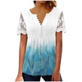 thumbnail image 1 of DPTALR T-shirts à Imprimé Floral Col en V pour Femmes, Blouses en Dentelle Confortables, 1 of 5