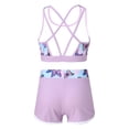 thumbnail image 2 of TiaoBug Flower Girls Back Crisis Cross Tank Top with Shorts Two Piece Gymnastics/Dance/Sports/Swim Lavender 16, 2 of 7