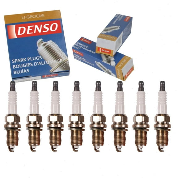 8 pc DENSO Standard U-Groove Spark Plugs compatible with Dodge Ram 1500 4.7L V8 2002-2007