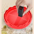 thumbnail image 1 of Revestimiento redondo para freidora de aire bandeja antiadherente de silicona para parrilla utensilios de cocina (rojo) JShteea Libre de BPA, 1 of 3