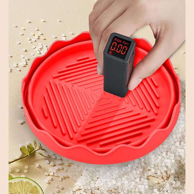 Revestimiento redondo para freidora de aire bandeja antiadherente de silicona para parrilla utensilios de cocina (rojo) JShteea Libre de BPA