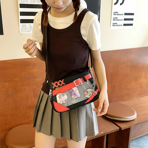 Bolso Bandolera Mujer Sunsa De Lona Gris Retro - Sostenible, 34x29x12 Cm, Asa Ajustable