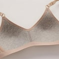 thumbnail image 4 of Sevevn Women Solid No-wire Threaded Gathered Back Button Underwear Bra Khaki 36/80 Sales Today Clearance, 4 of 8