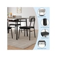 thumbnail image 3 of 4-piece dining mesa set con almacenamiento rack 5-piece kitchen set featuring a wood tabletop 4 forrado sillas y a heavy-duty metal frame para small space apartments, 3 of 6
