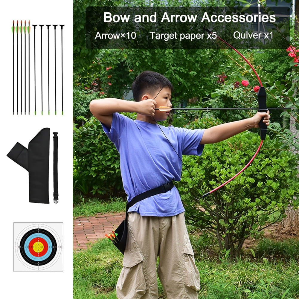 Runzkzy Youth's Direct Pull Training Bow and Arrow Outdoor Archery Competition Equipment Competitive Sports Bow and Arrow