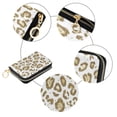 thumbnail image 3 of PU Leather Zipper Card Case Credit Card Holder Small Wallets Gold Leopard Print Pattern, 3 of 7