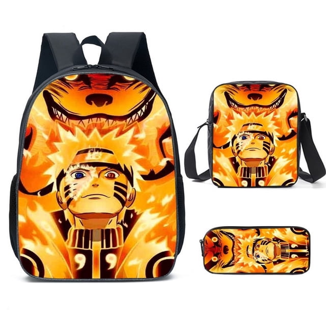 Naruto Anime Backpack Three-Piece Set-Lightweight And Durable Backpack With A Unique Anime Design For Everyday Use-week