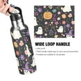 thumbnail image 4 of Halloween Specters Pumpkins Flowers Crayon Painting Sports Bottle with Straw Stainless Steel Water Jug Portable Thermal Cup Leak-proof 1000ML, 4 of 9