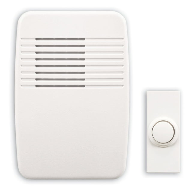 Heath/Zenith SL-7366-02 Kit de timbre de puerta inalámbrico enchufable con cubierta de plástico moldeado, blanco