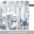 thumbnail image 6 of Ocean Jellyfish Valance Curtain Blue Yellow Sea Star Shell Coral Blue Window Valances Rod Pocket Short Curtains Window Treatments for Kitchen Bedroom Bathroom Laundry 42" x 12", 6 of 9