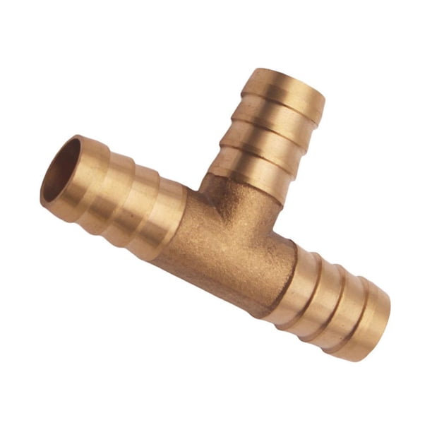 Reductor De Manguera De Latón De 8 Mm X 6 Mm X 8 Mm, Con Forma De T En Forma De T, 3 Vías, Conector De Barbacoa, Aire, Agua, Combustible, Gas, 2 Piezas