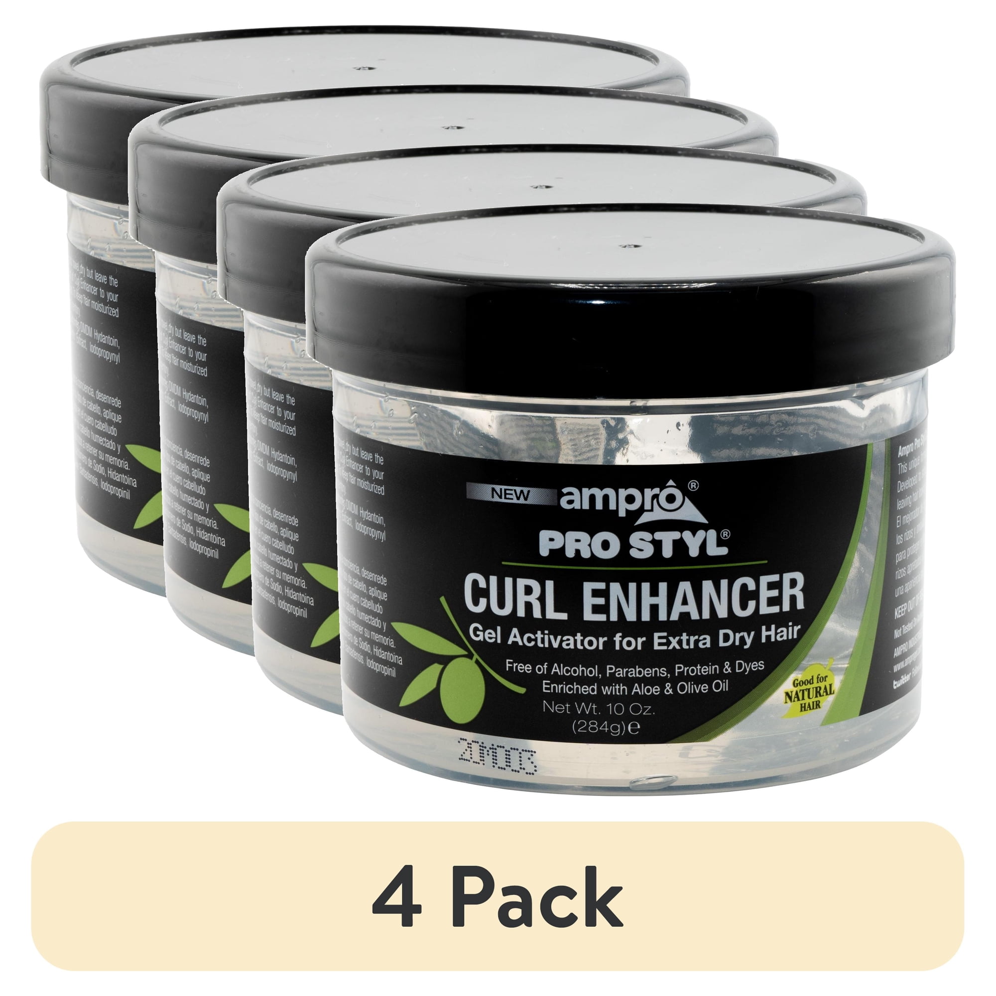 (4 pack) Ampro Pro Styl Curl Enhancer Hair Gel Extra 10 oz. Moisturizing Unisex
