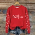 thumbnail image 2 of Womens Christmas Sweatshirt Round Neck Long Sleeve Xmas Graphic Fashion Casual Loose Fit Pullover Tops (XL, Red), 2 of 5