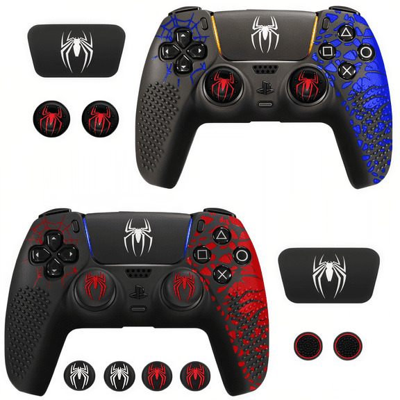 Silicone PS5 Controller Cover Skin Set, Anti-Slip Soft Protective Case for PS5 Wireless Controller with Touch Pad Stickers