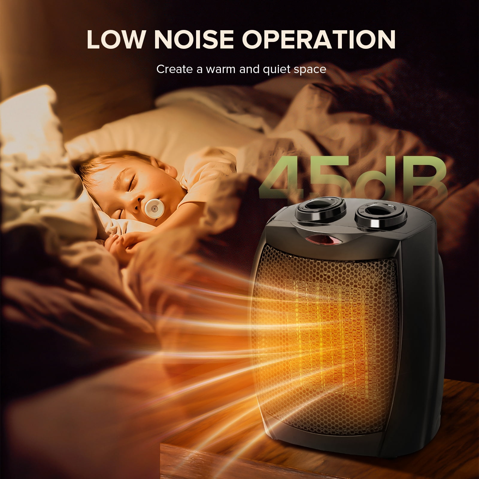 KISSAIR Compact 1500W/750W Space Heater with Thermostat - ETL Certified  Ceramic Portable Heater Fan, Ideal for Home/Dorm/Office/Kitchen, Black -  Walmart.com