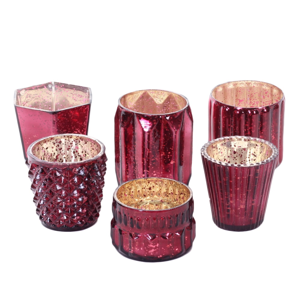 Discontinued Style BURGUNDY RED BEADED VOTIVE CANDLE HOLDER Save 50% 