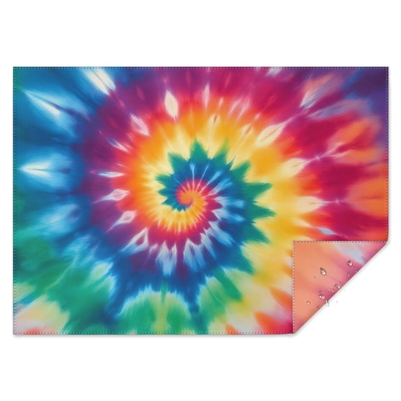 Colorful Rainbow Tie Dye Spiral Pattern Rectangle Tablecloth 60"x84",Waterproof Polyester Rectangle Table Cloth, Wipeable Spillproof Polyester Tablecloth for Dining, Camping, Indoor and Outdoor