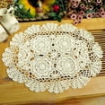 thumbnail image 5 of Gerich Oval Placemat Table Place Mat Vintage Hand Crochet Cotton Lace Doilies Floral, 5 of 7