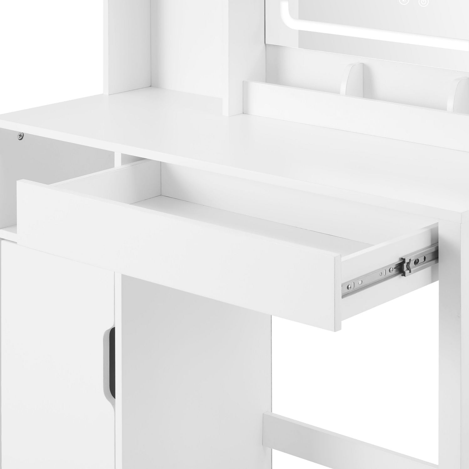 Mainstays Vanity  with Lighted Mirror and Storage, White