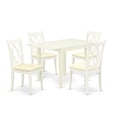 thumbnail image 2 of East West Furniture Norden 5-piece Wood Dining Set with Fabric Seat in White, 2 of 5