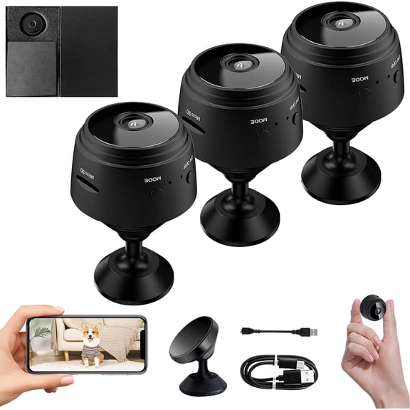 Orbicam - Orbicam Magnetic Mini Security Camera, Security Camera, Mini 1080p Hd, Night Vision Motion Detection Security Cam with App (3 Pcs)