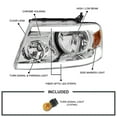 thumbnail image 3 of Spec-D Tuning Chrome Headlights w/ LED Bar Strip Compatible with 2004-2008 Ford F-150, 2006-2008 Lincoln Mark LT L+R Pair Head Light Lamp Assembly, 3 of 6