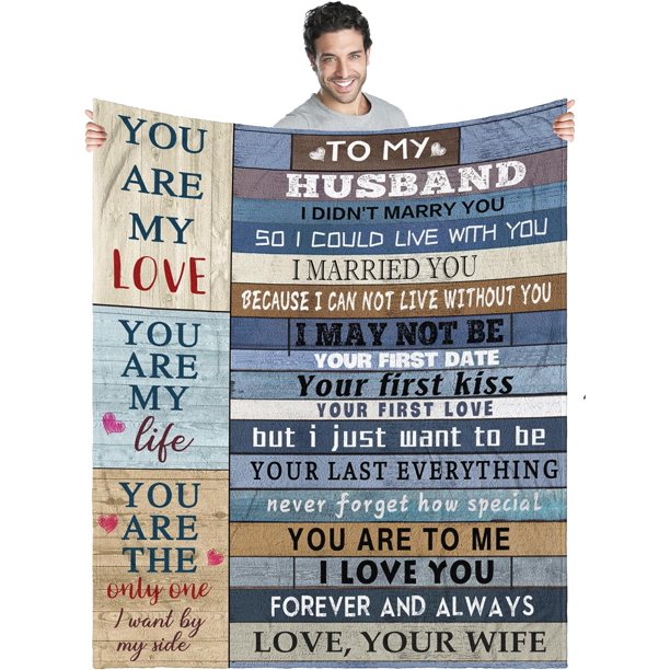 LHSHID Husband Blanket Husband Birthday Gifts Blanket Husband Gifts from Wife Flannel Blanket Bed Blankets and Throws 60"x80"
