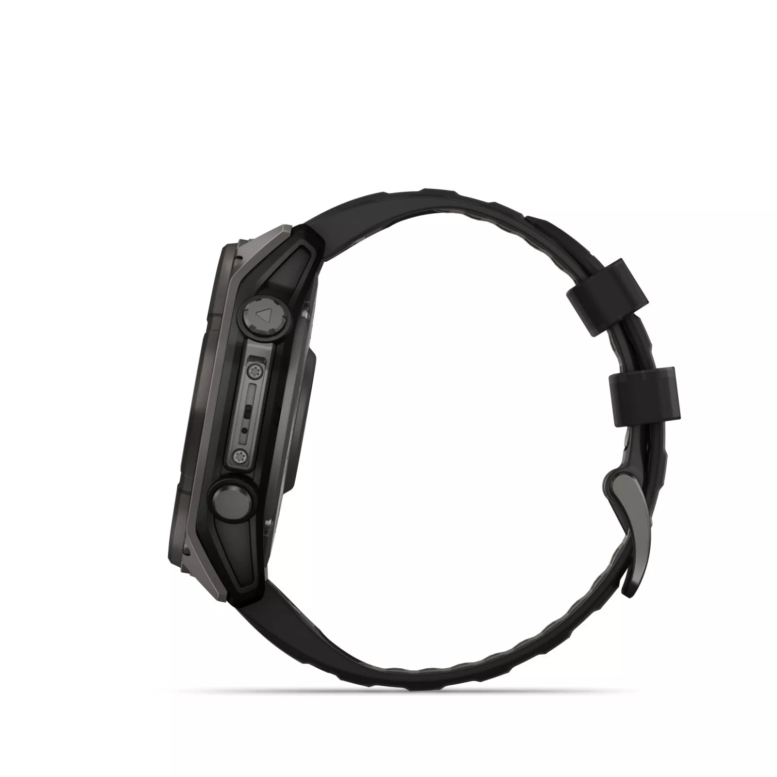 Garmin Fenix 8 - 51 mm, Solar, Sapphire, Carbon Gray DLC Titanium with Black/Pebble Gray Silicone Band GPS Smartwatch with Black Earbuds