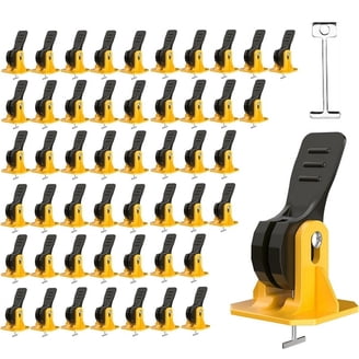 Tile Leveling System Kit – 50 Levelers, 1 Wrench, 200 X 2mm Spacers, PP Plastic & Stainless Steel, Reusable, Fits Tiles 3-16mm Thick, Gap ≥2mm