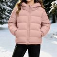 thumbnail image 2 of Afuyipoi Girls Puffer Jacket (3-15) Hooded Zip-Up Winter Warm Outerwear Pink 5T, 2 of 9