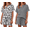White Leopard/Gray, variant on Ekouaer 2 Pack Womens Pajama Sets Short Sleeve Top with Shorts Soft Comfy Loungewear Sleepwear